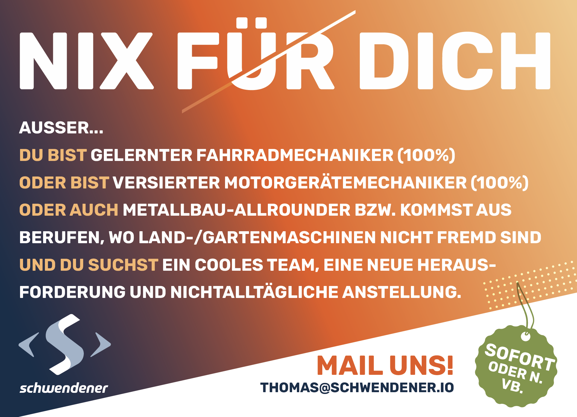 Wir suchen dich!