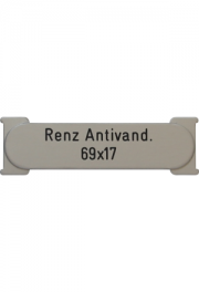 Briefkastenschild Renz, Anti-Vandalismus, 69x17x1.5 mm