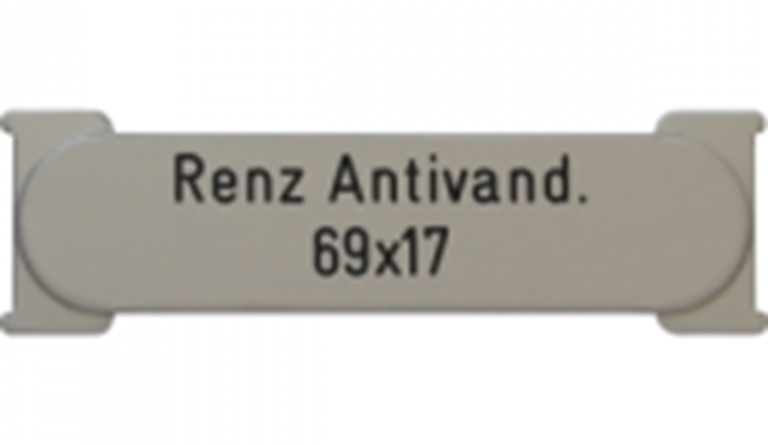 Briefkastenschild Renz, Anti-Vandalismus, 69x17x1.5 mm