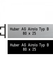Briefkastenschild Huber, Typ B, 80x25 mm