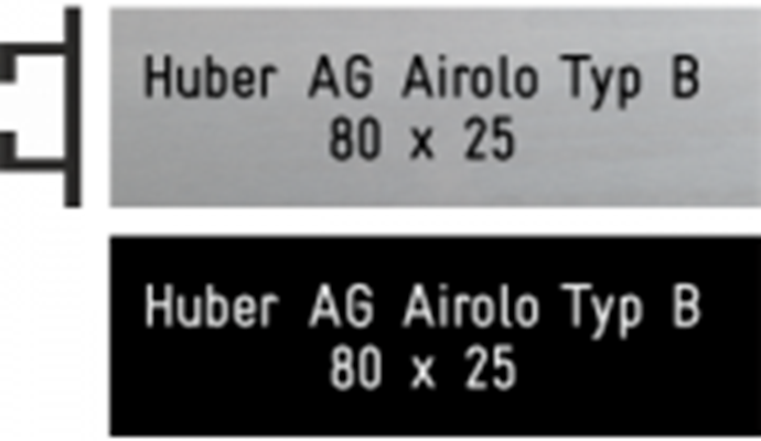 Briefkastenschild Huber, Typ B, 80x25 mm