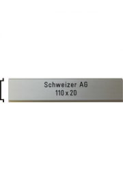 Briefkastenschild Schweizer AG, 110x20 mm